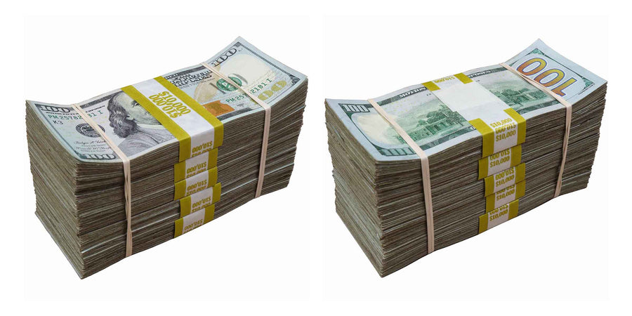 RealAged bundle of prop money stacks