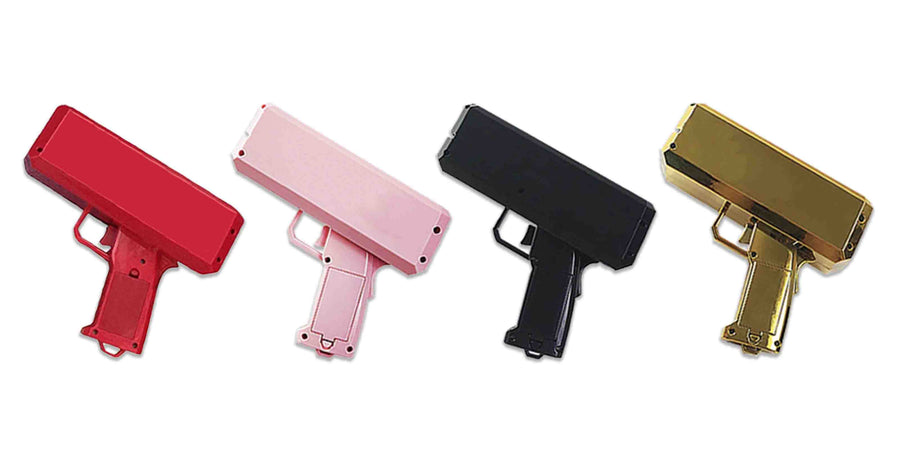 Money gun spreading prop money