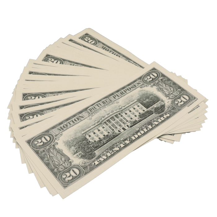25x $20 Bills - $500 - 1990s Series Full Print Prop Money - PropMoney.com