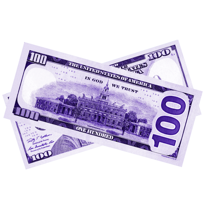 $100 New Series Purple Bills - PropMoney.com