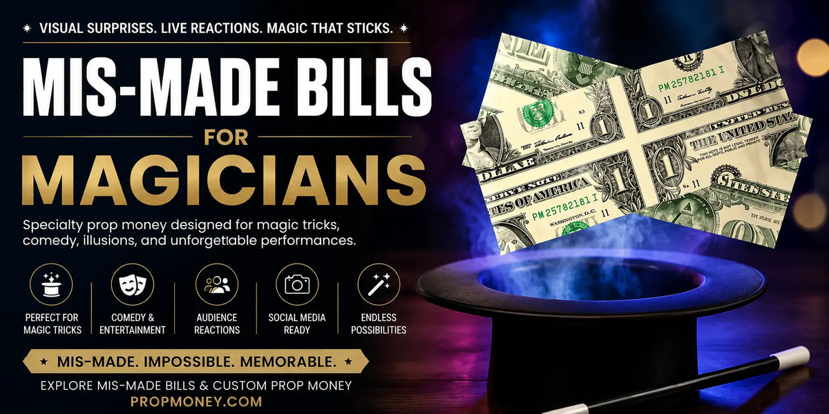 Mis-Made Bills for Magicians | Prop Money for Magic Tricks