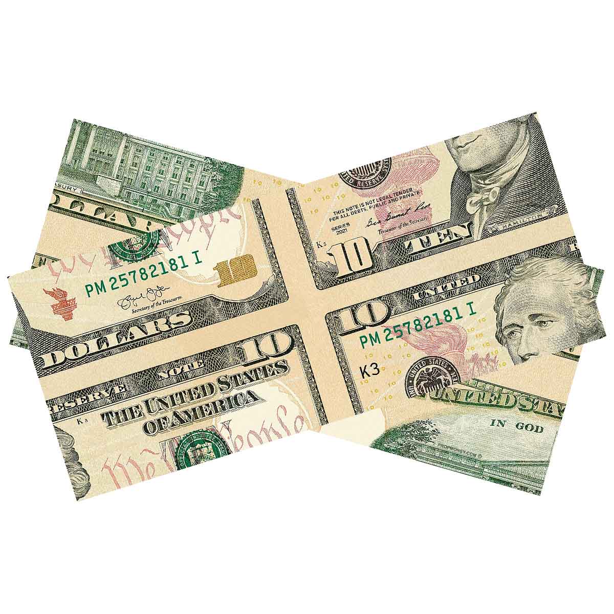 $10 Mis Made Bill Magicians 25 Bills