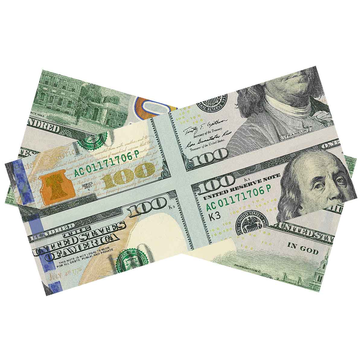$100 Mis Made Bill Magicians 25 Bills