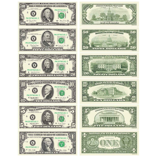 1990 series prop money mix with all major bill denominations
