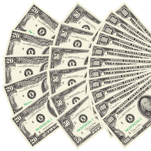 $20|$50|$100 $1,500 1990 Series Prop Money Bills Mix - Prop Money Inc.