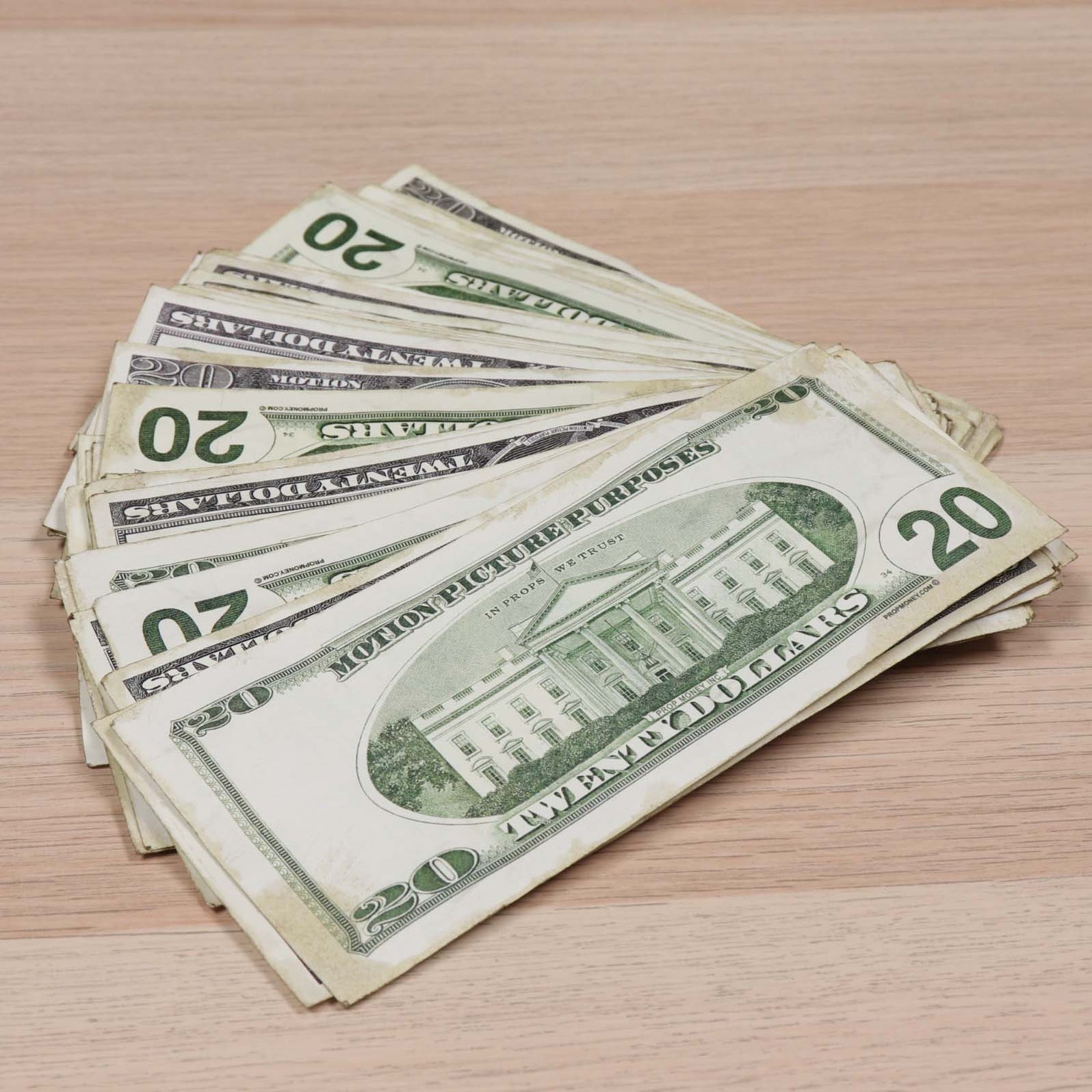 $20 RealAged™ Full Print 2000 Series Bills - Prop Money