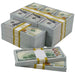 $250,000 Full Print New Series package of banded $100 prop money stacks