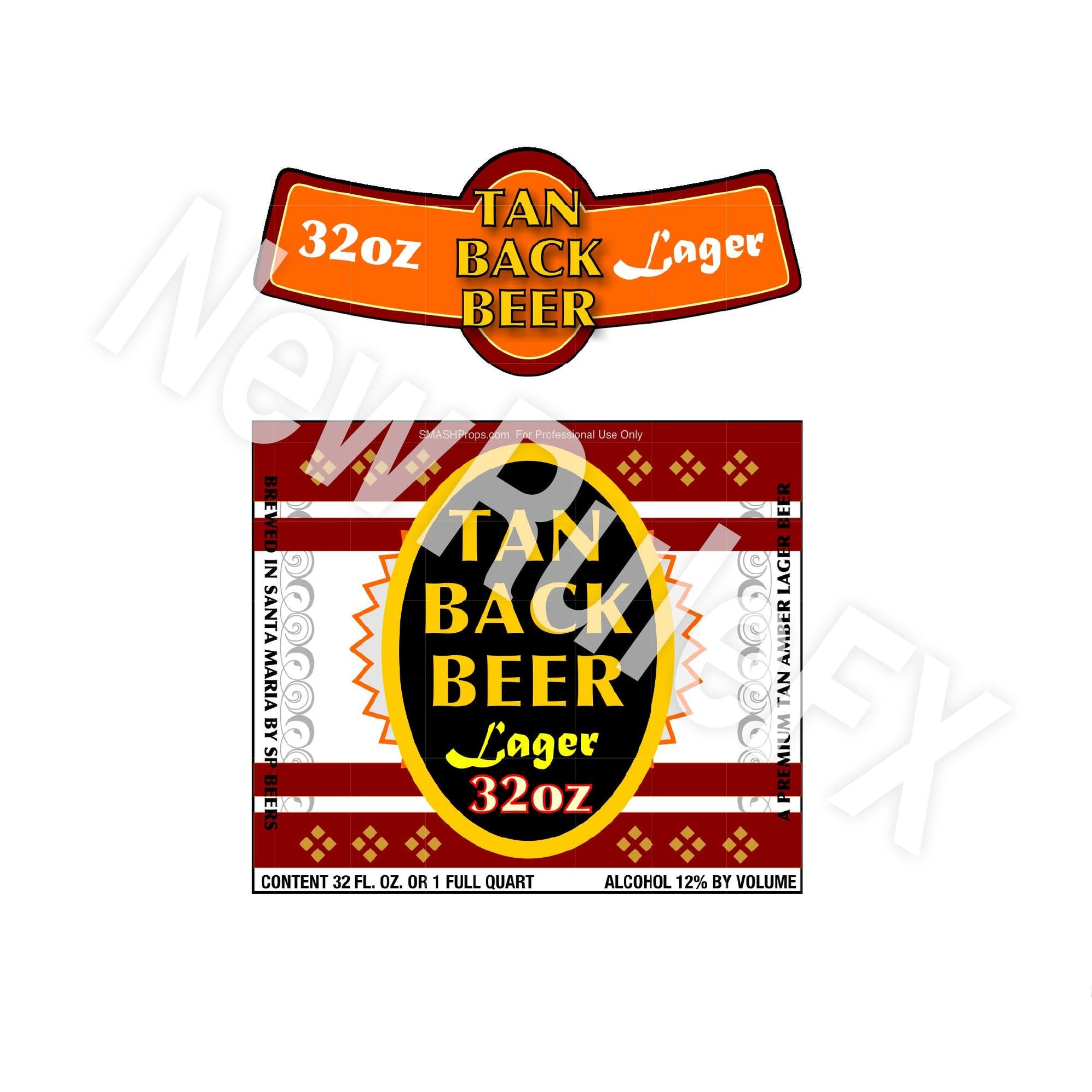 Lager Beer Bottle Single Self Adhesive Label - License and Royalty Fre