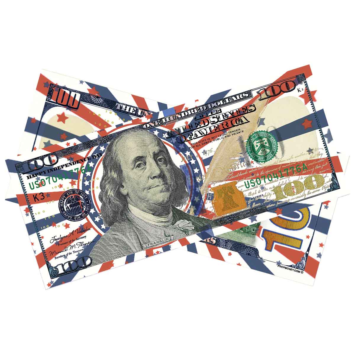$100 4th July Independence Day Bills 25 Bills