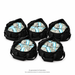 AI-generated illustration of 5 black duffel bags filled with $1 Full Print prop money stacks; 250 stacks in the kit. Money counter not included. See additional photos for actual product details.
