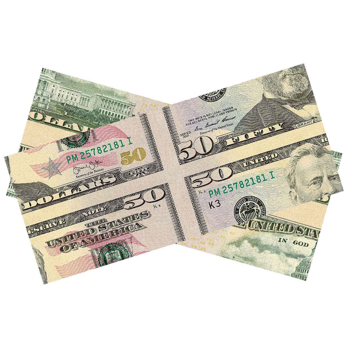 $50 Mis Made Bill Magicians 25 Bills