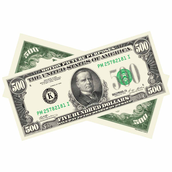 $500 Vintage Series Bills - Prop Money Inc.