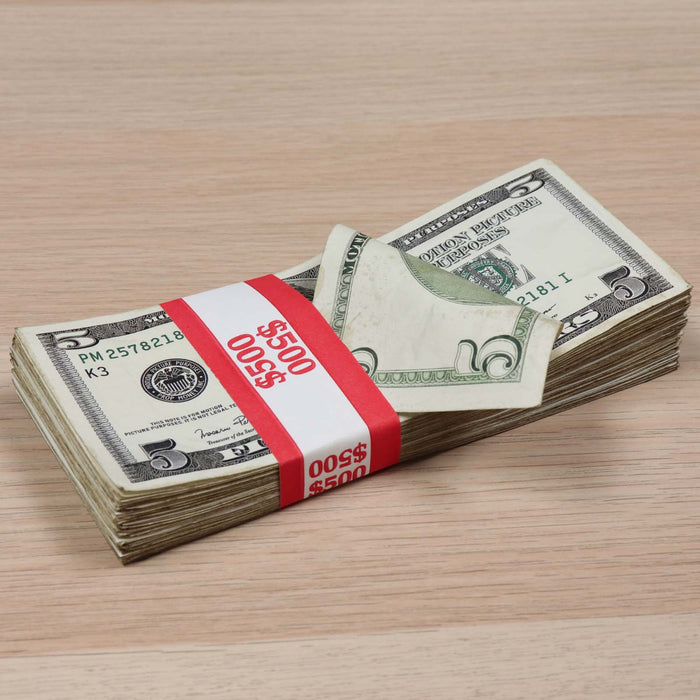 500 Stack Paper $500 RealAged™ Full Print 2000 Series Stack - Prop Money