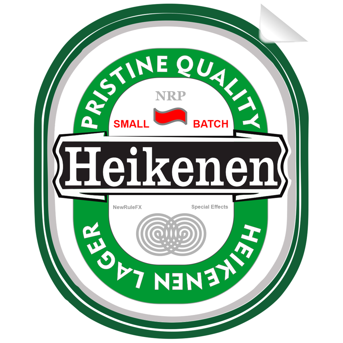 Heikenen Beer Bottle Single Self Adhesive Label - License and Royalty Free for Film Use - Prop Money Inc.
