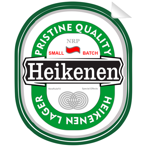 Heikenen Beer Bottle Single Self Adhesive Label - License and Royalty Free for Film Use - Prop Money Inc.
