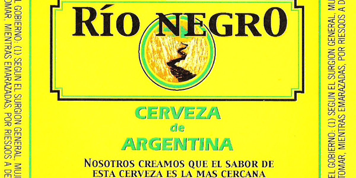 Vintage Beer Rio Negr0 Bottle Single Self Adhesive Label - License and