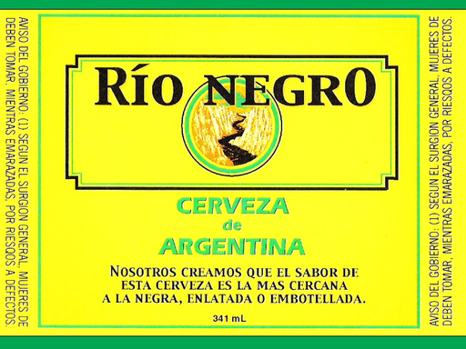 Vintage Beer Rio Negr0 Bottle Single Self Adhesive Label - License and Royalty Free for Film Use - Prop Money Inc.