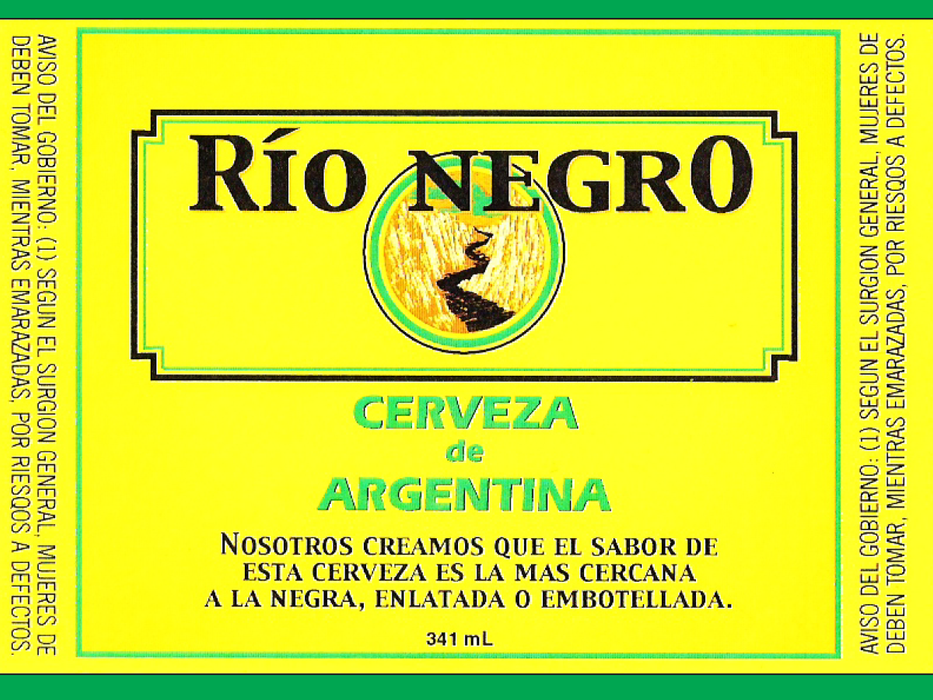 Vintage Beer Rio Negr0 Bottle Single Self Adhesive Label - License and Royalty Free for Film Use - Prop Money Inc.