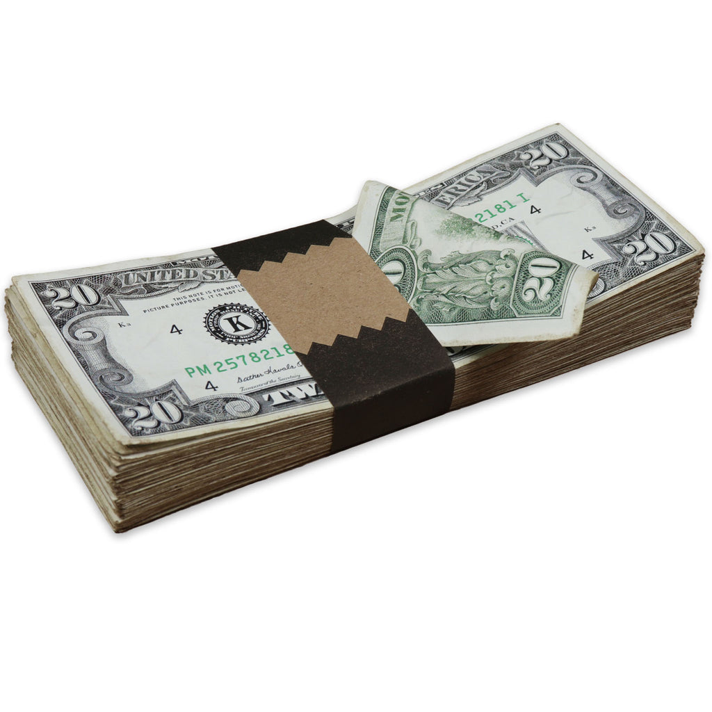 $20 Prop Money Bills - 20 Dollar Realistic Movie Prop Money Bills