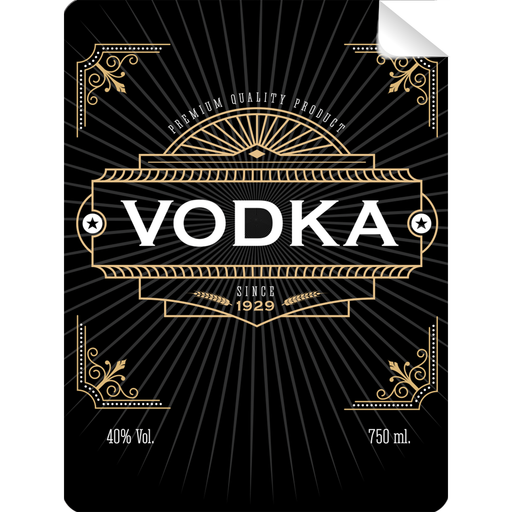 Premium Vodka Bottle Self Prop Adhesive Label - Prop Money Inc.