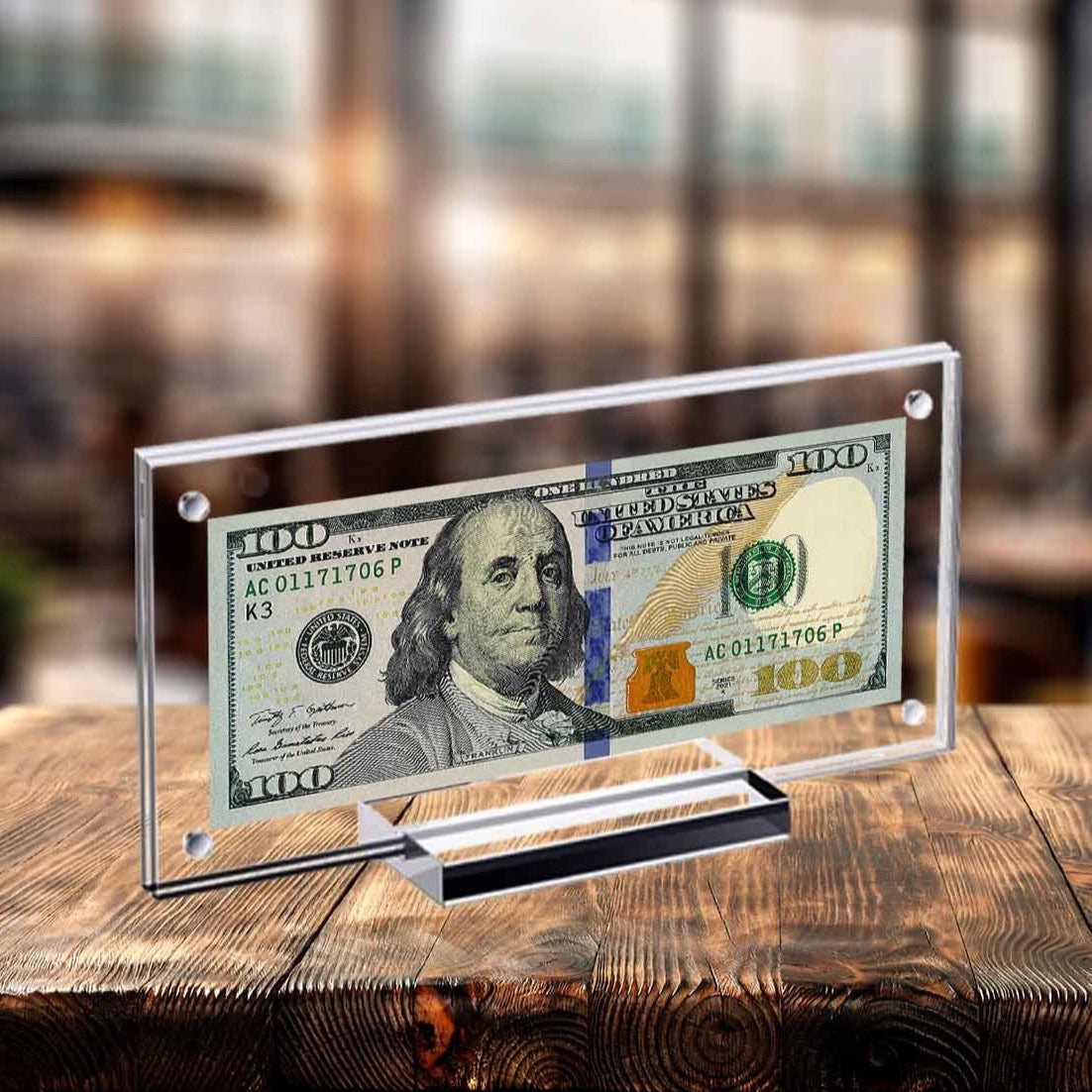 Money Bill Holder Display Case - Prop Money