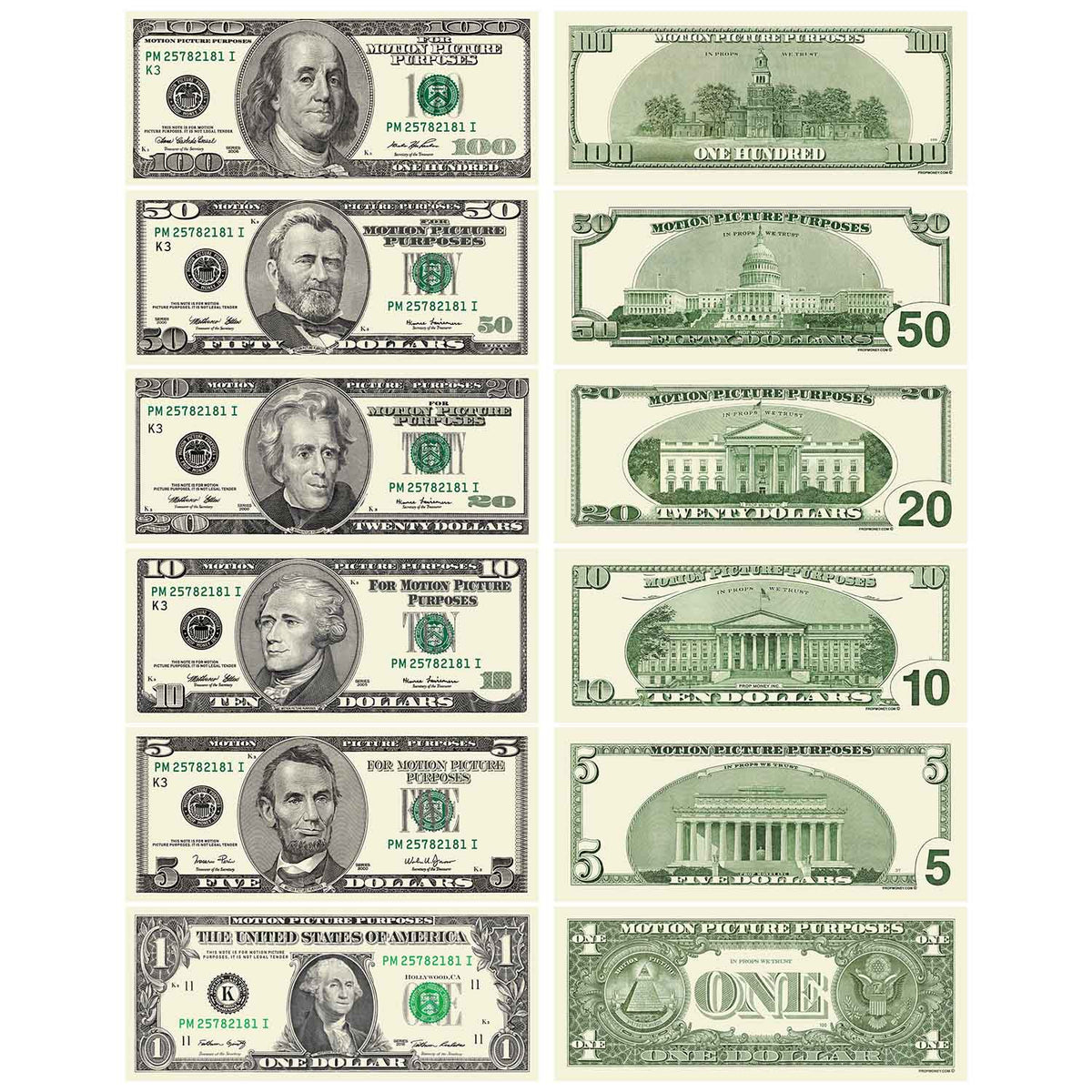 All Denominations 2000 Series Bills Mix