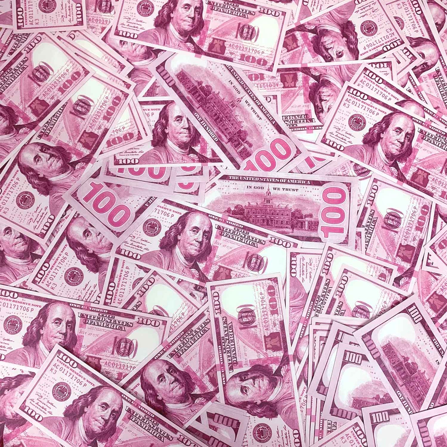 $100 New Series Pink Money Bills