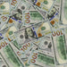 Actual Full Print New Series $100 prop bills showing the Franklin portrait design
