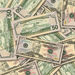 $50 New Series Close-Up prop bills with printed fronts and backs scattered randomly; one complete front and back centered.