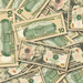 $10 New Series Close-Up prop bills with printed fronts and backs scattered randomly; one complete front and back centered.