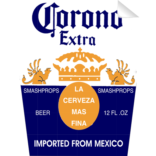 Corono Beer Bottle Single Self Adhesive Label - License and Royalty Free for Film Use - Prop Money Inc.