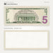 $5 New Series Close-Up prop bill: back-printed bill above its blank bordered reverse.