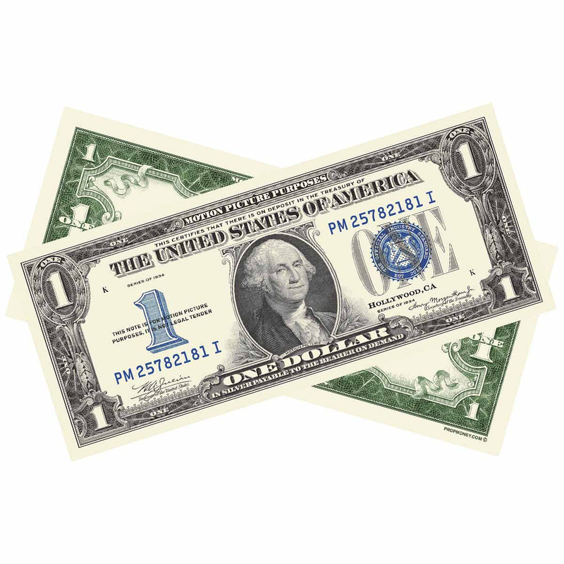 Silver Certificate vintage prop money bills for film and photography