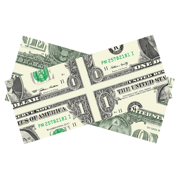 $1 mis-made double-sided bill for magicians