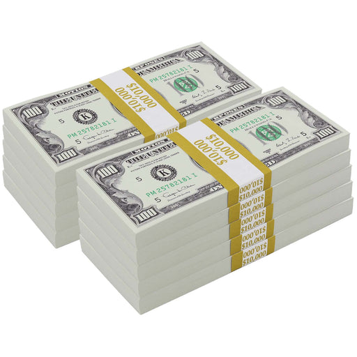 $100,000 Blank Filler 1990s Series Prop Money Stacks - Prop Money Inc.