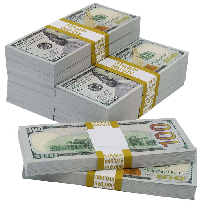$100,000 Blank Filler New Series Prop Money Stacks - Prop Money Inc.