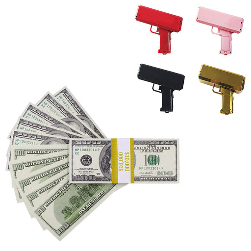 $10,000 2000 Series Full Print Stack with Money Gun - Prop Money Inc.