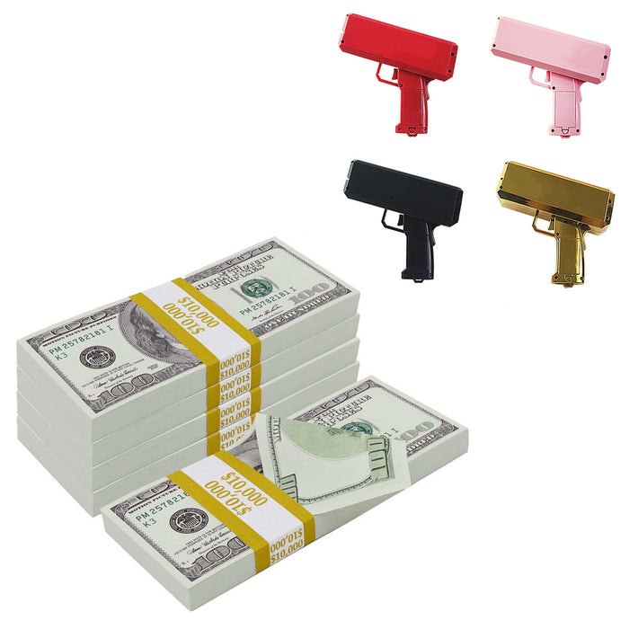 $50,000 2000 Series Full Print Stacks with Money Gun - Prop Money Inc.