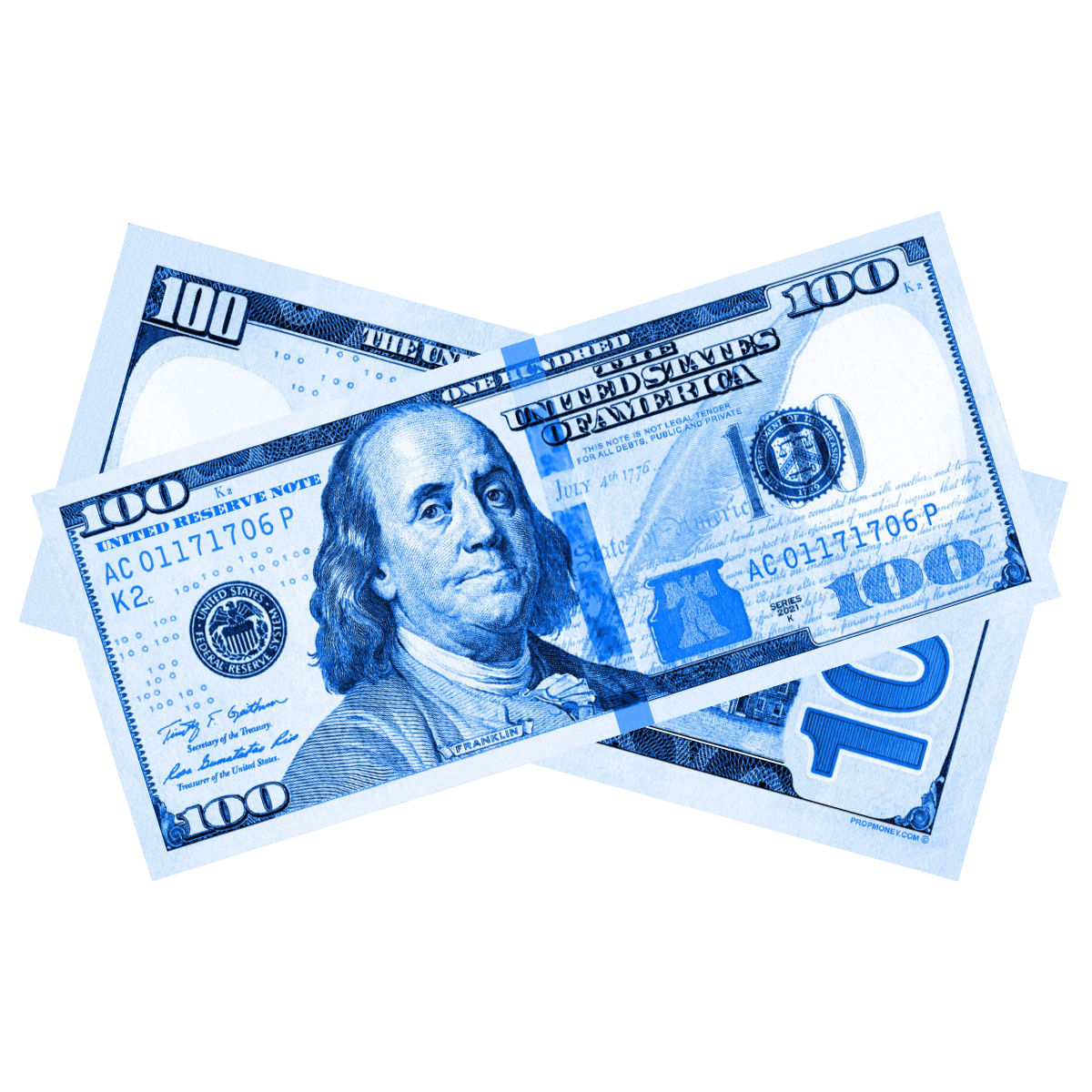 $100 New Series Blue Bills - PropMoney.com