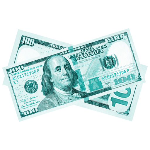 Light blue Turquoise money bills