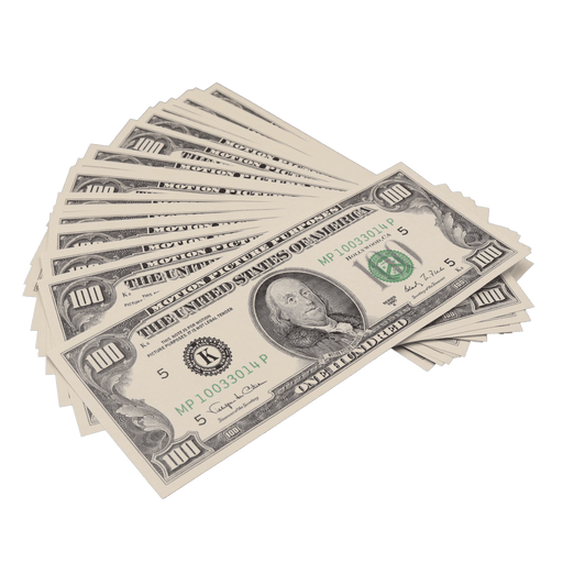 25x $100 Bills - $2,500 - 1990s Series Full Print Prop Money - PropMoney.com