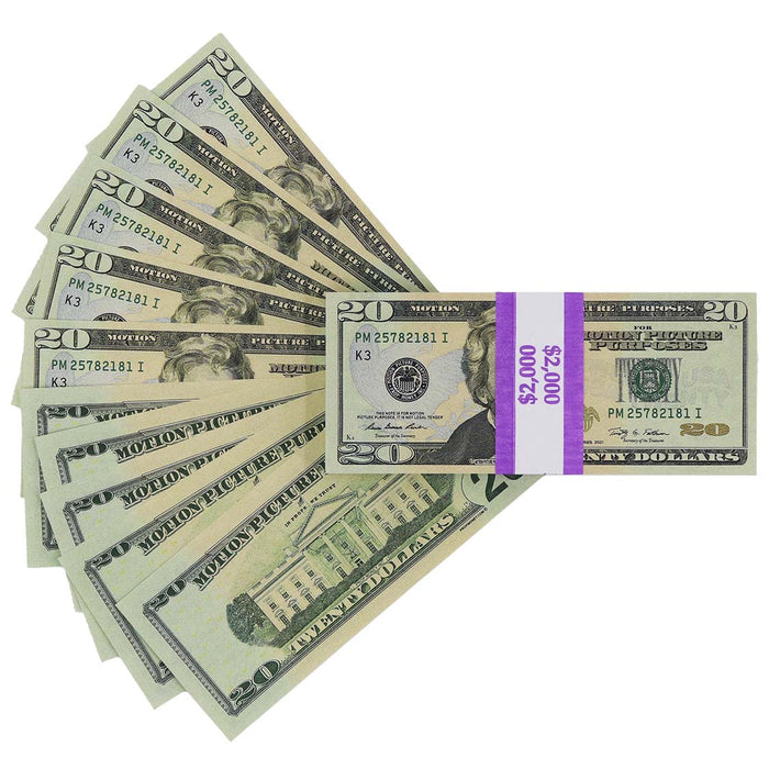 $2,000 Full Print New Series Prop Money Stack - Prop Money Inc.