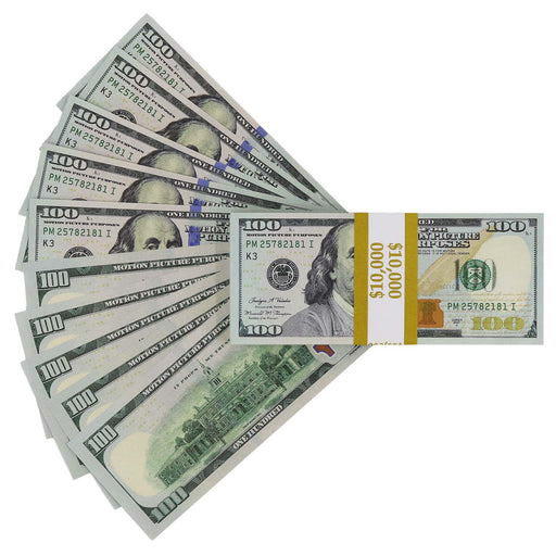 $10,000 Prop Money Inc Full Print Stack