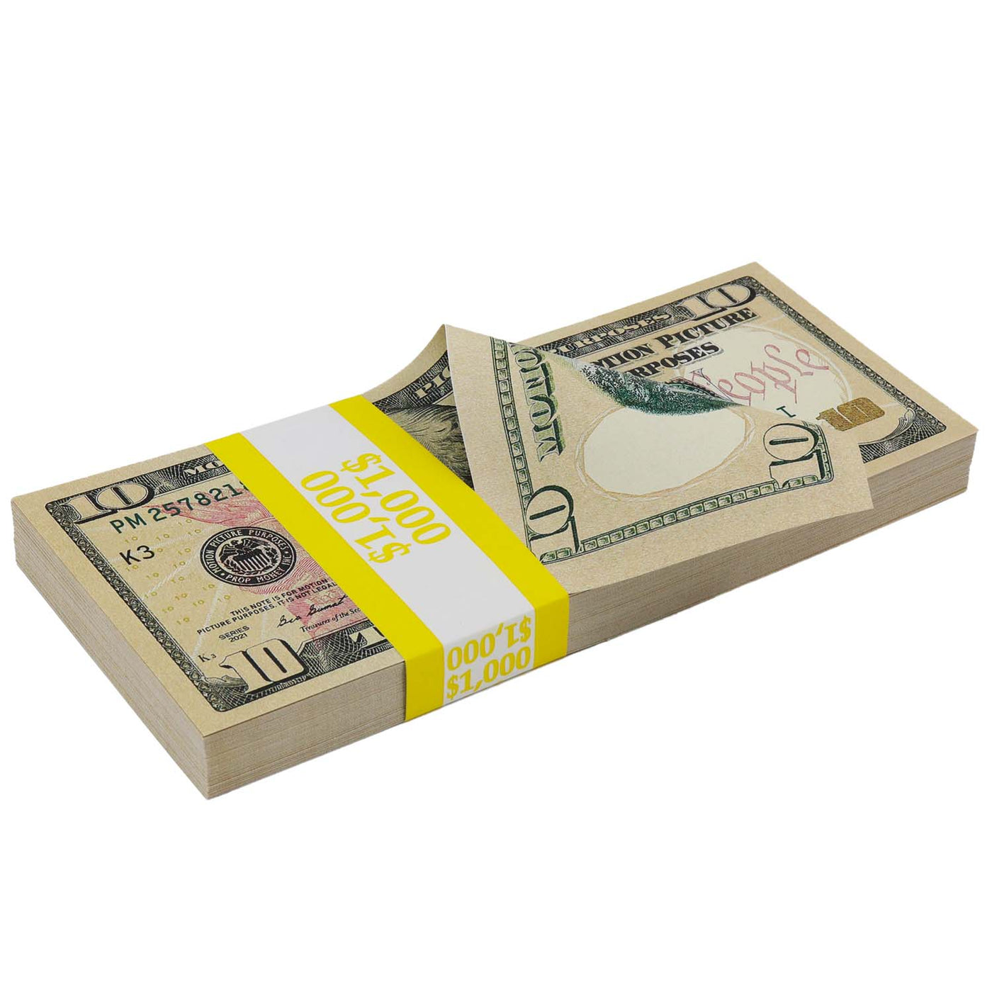 $1,000 Full Print New Series in Stack - Prop Money
