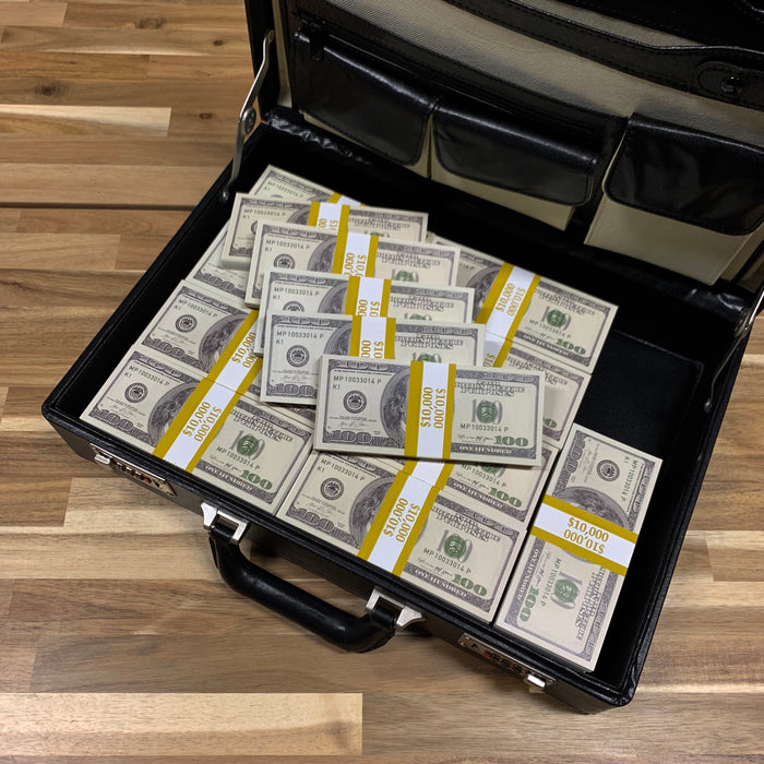 $500,000 2000 Series Full Print Stacks Briefcase - PropMoney.com