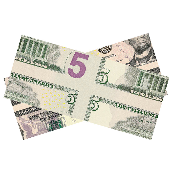 2x Mis-Made $5 Specialty Bills - Prop Money Inc.