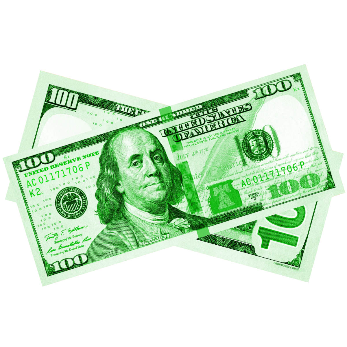 Green Prop Money Bills- 25 Bills