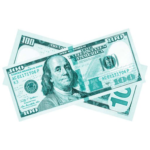Turquoise prop money bills for baby showers weddings and themed events