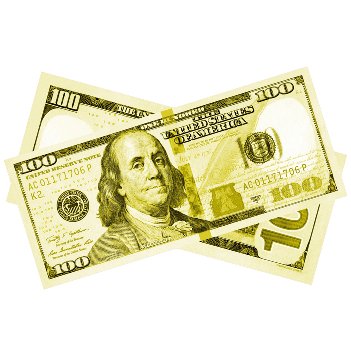 Yellow prop money bills for parties events decorations and creative projects